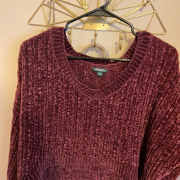 Red/Purple Oversized Crop Sweater - Picture 6 of 8